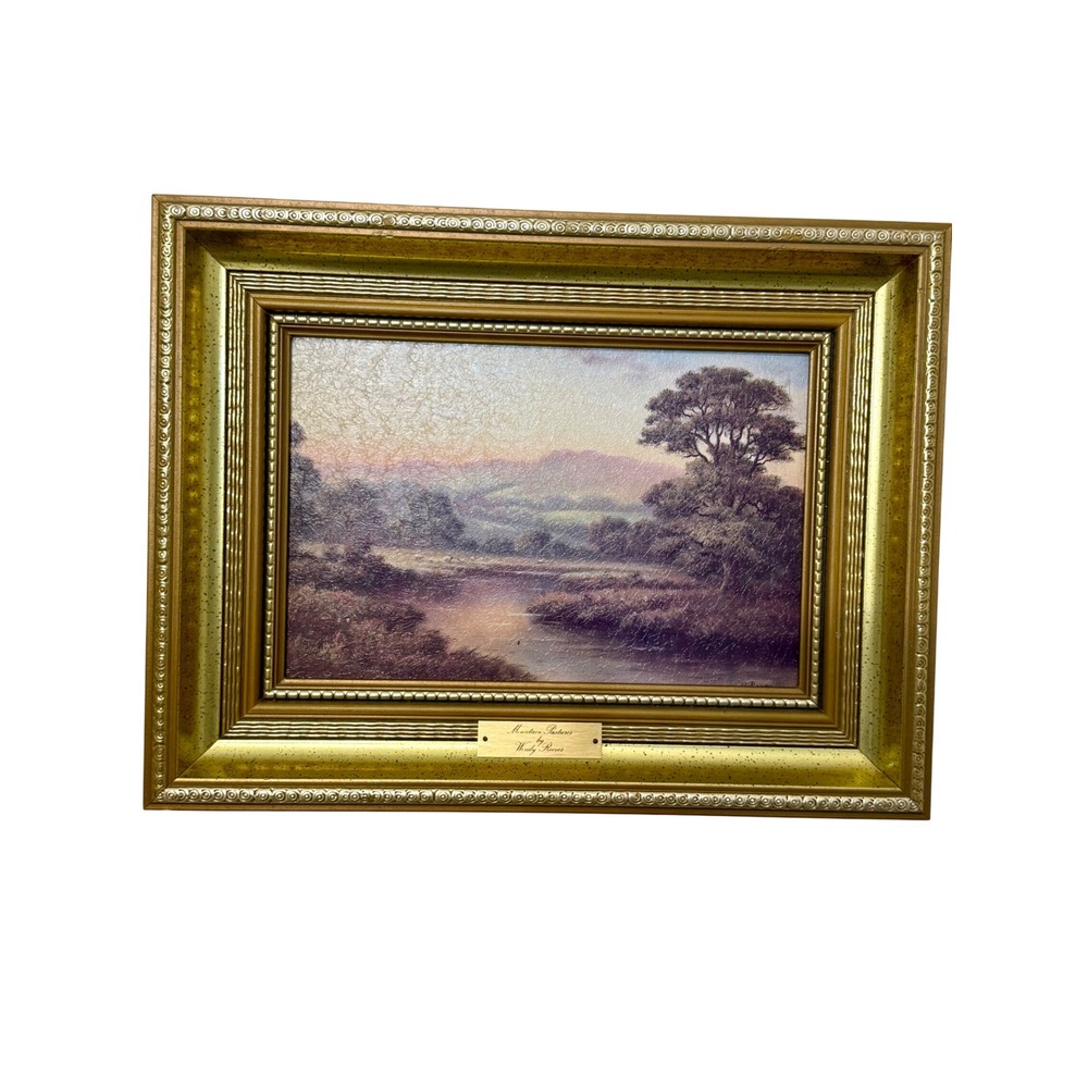 Mountain Pastures by Wendy Reeves Framed Landscape Art Print Gold Frame 14x10